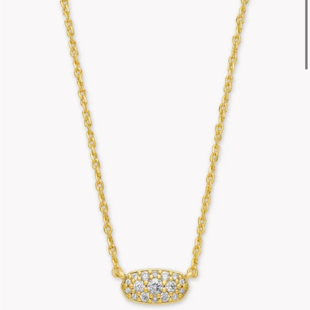 Grayson necklace in gold and white crystal